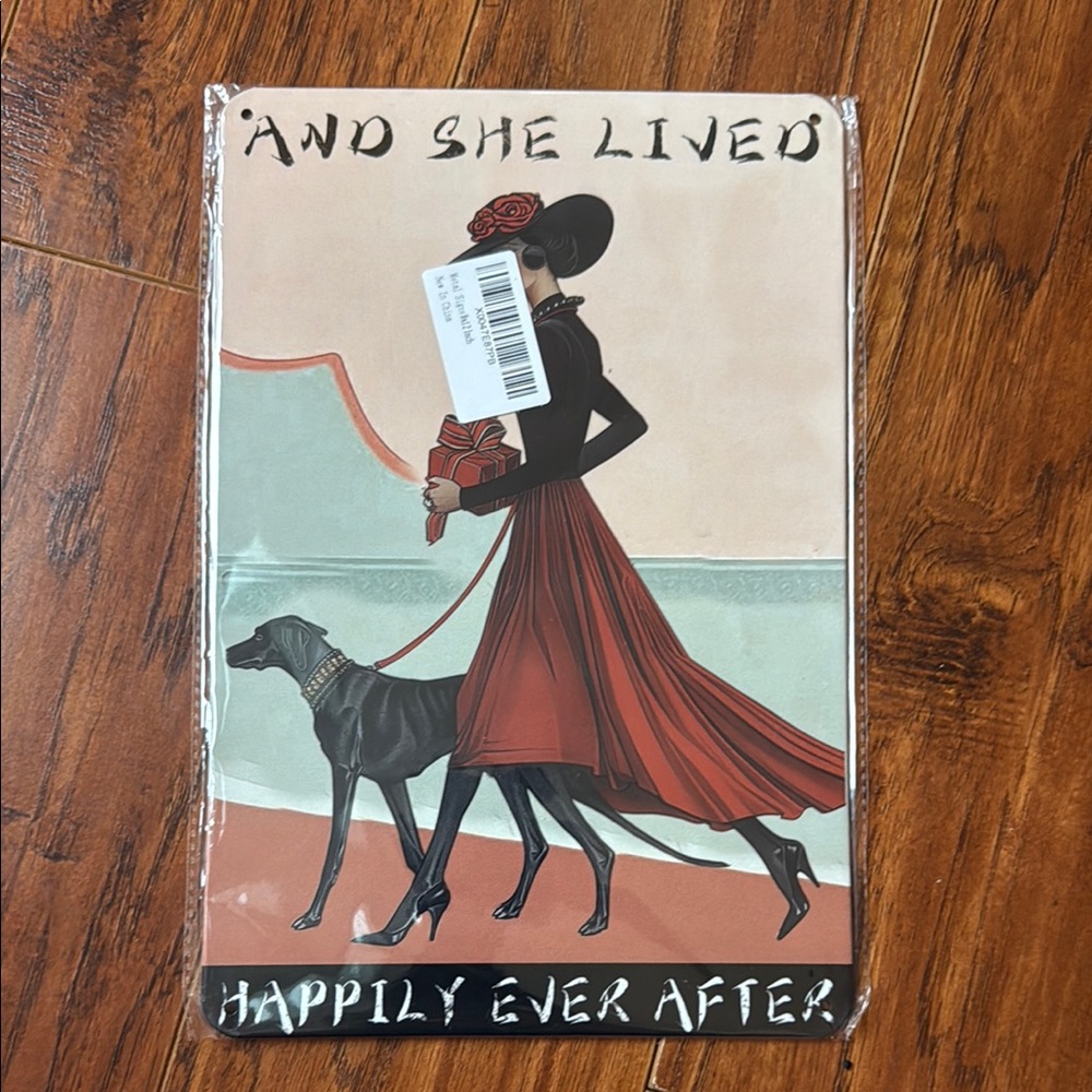 NWT And She Lived Happily Ever After Tin Metal 8” x 12” Sign Poster